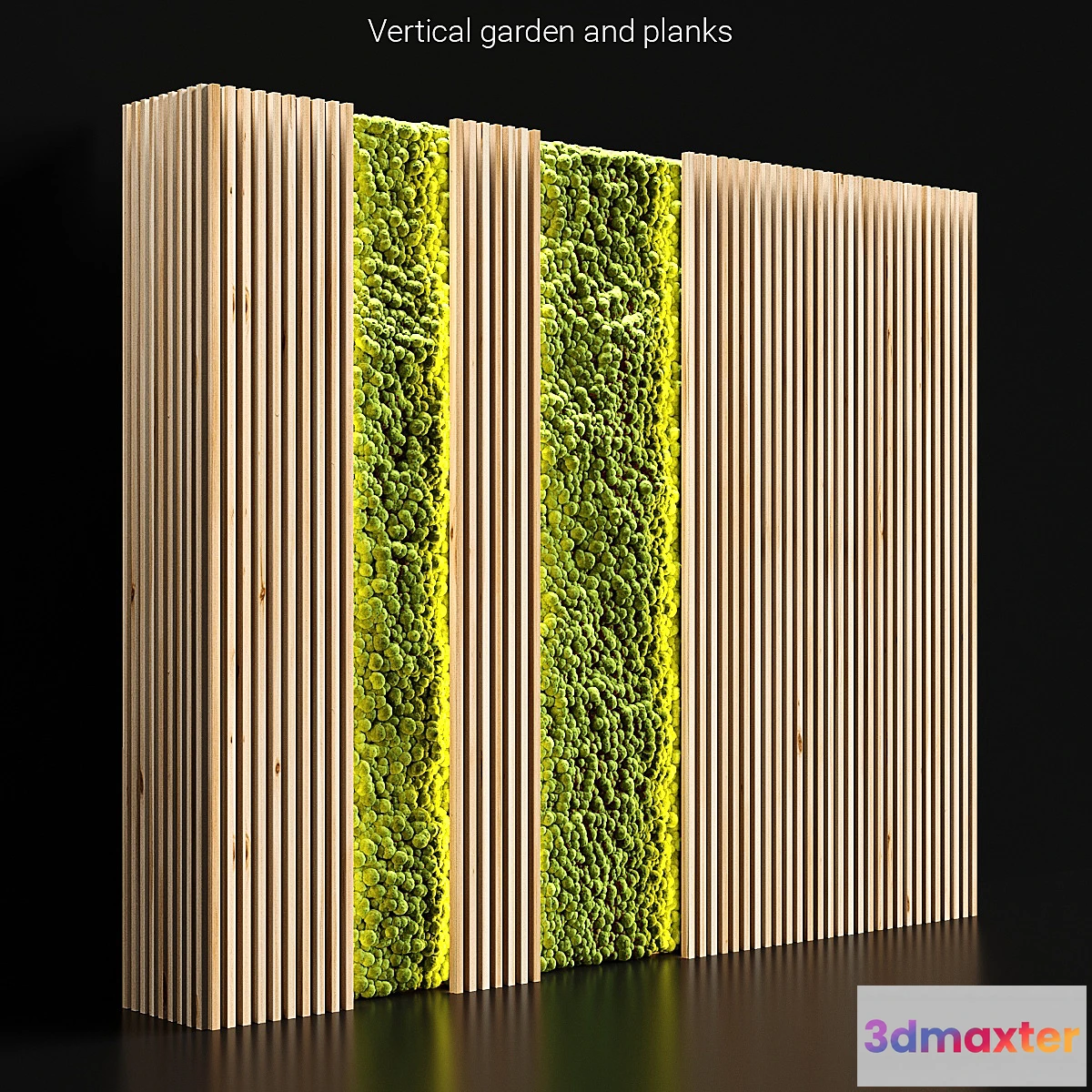 1313381 - Vertical garden and planks 2 3D Max