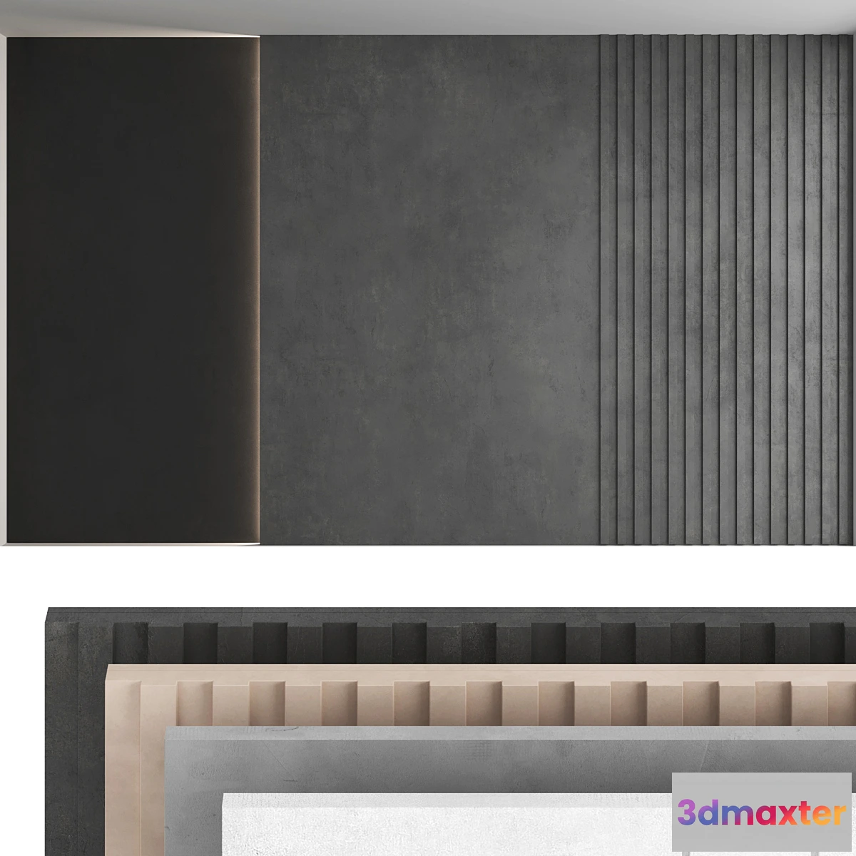 1314053 - Decorative wall panel set 41 3D Max