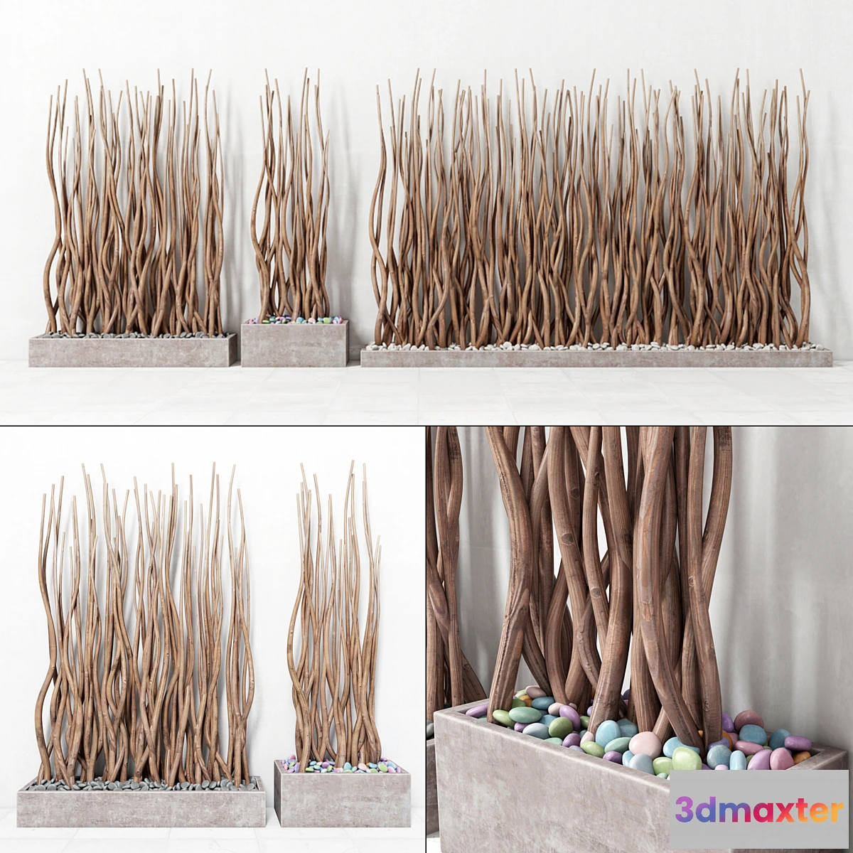 1318302 - Planter rectangle concrete branch _ Planter rectangular concrete with branches 3D Max