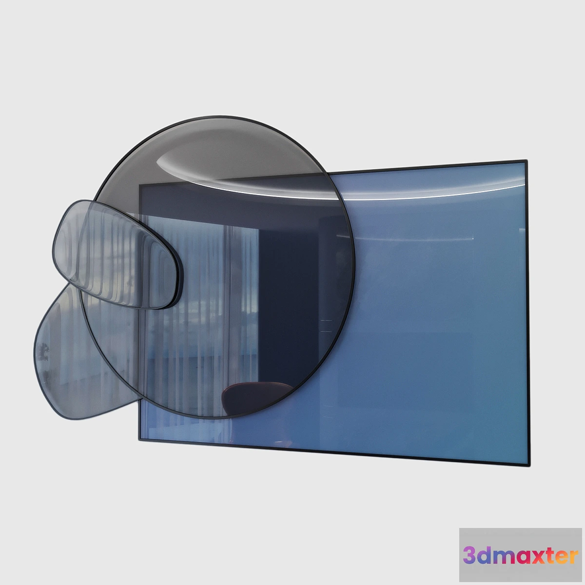 1319297 - Glass composition on the wall - No.2 3D Max