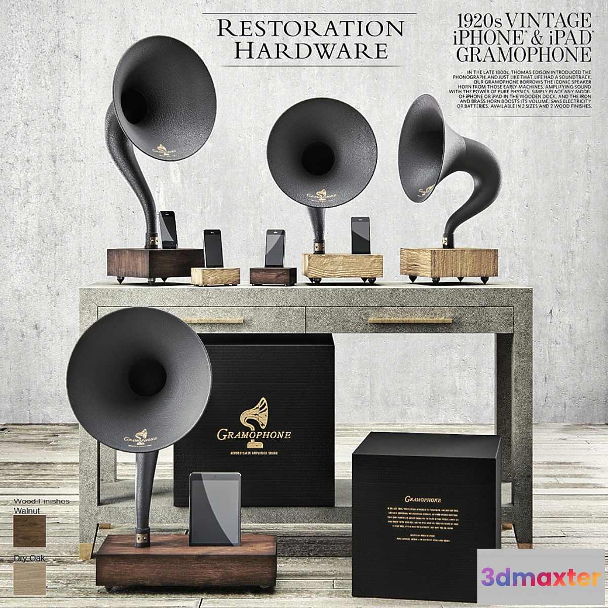 1320522 - Restoration Hardware - Gramophone Set 3D Max