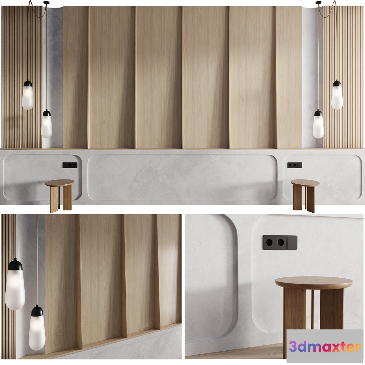 1322840 - Wall composition Bedroom Headboard 002 3D Max