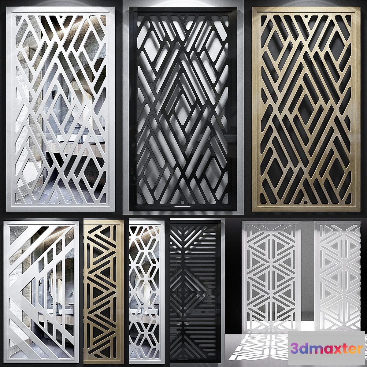1323870 - Set of decorative panels_12 3D Max