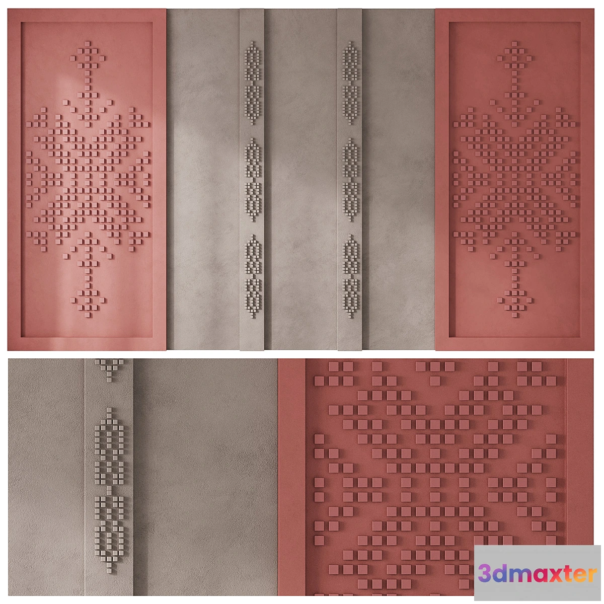 1324234 - 68 Mosaic headboard - No.2 3D Max