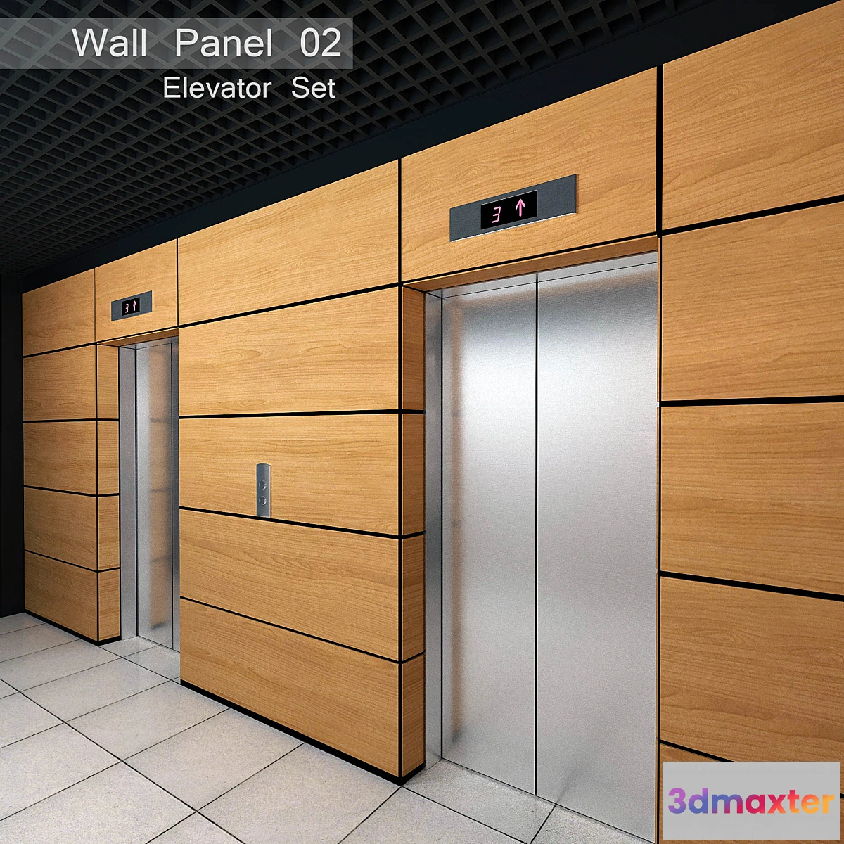 1332657 - Wall Panel 02. Elevator Set 3D Max