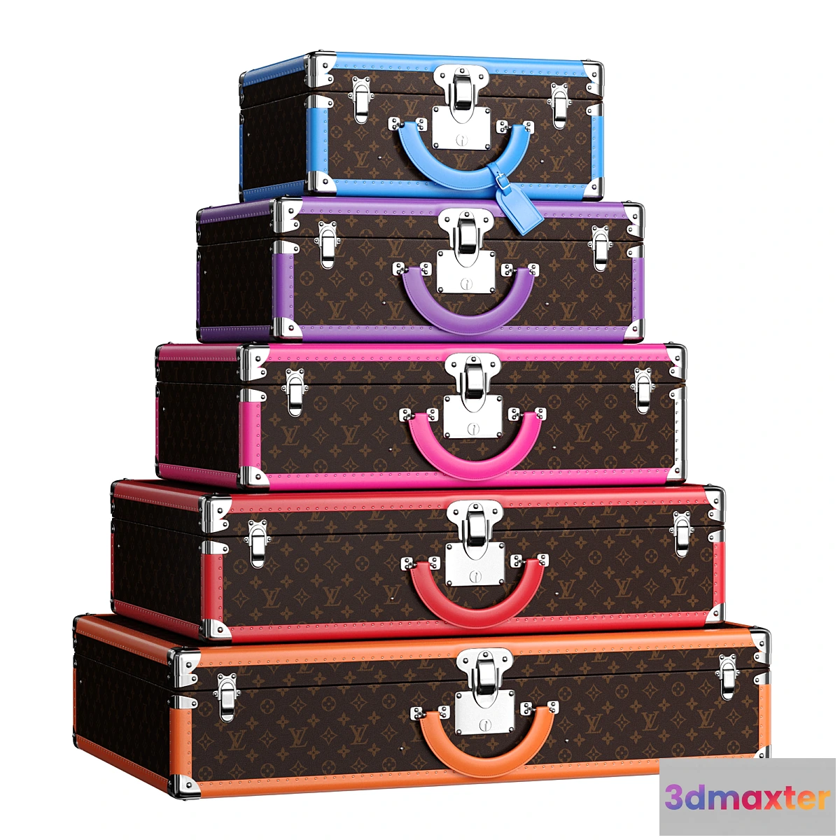 1335677 - Suitcases Bisten Macassar Multicolore (Louis Vuitton) 3D Max