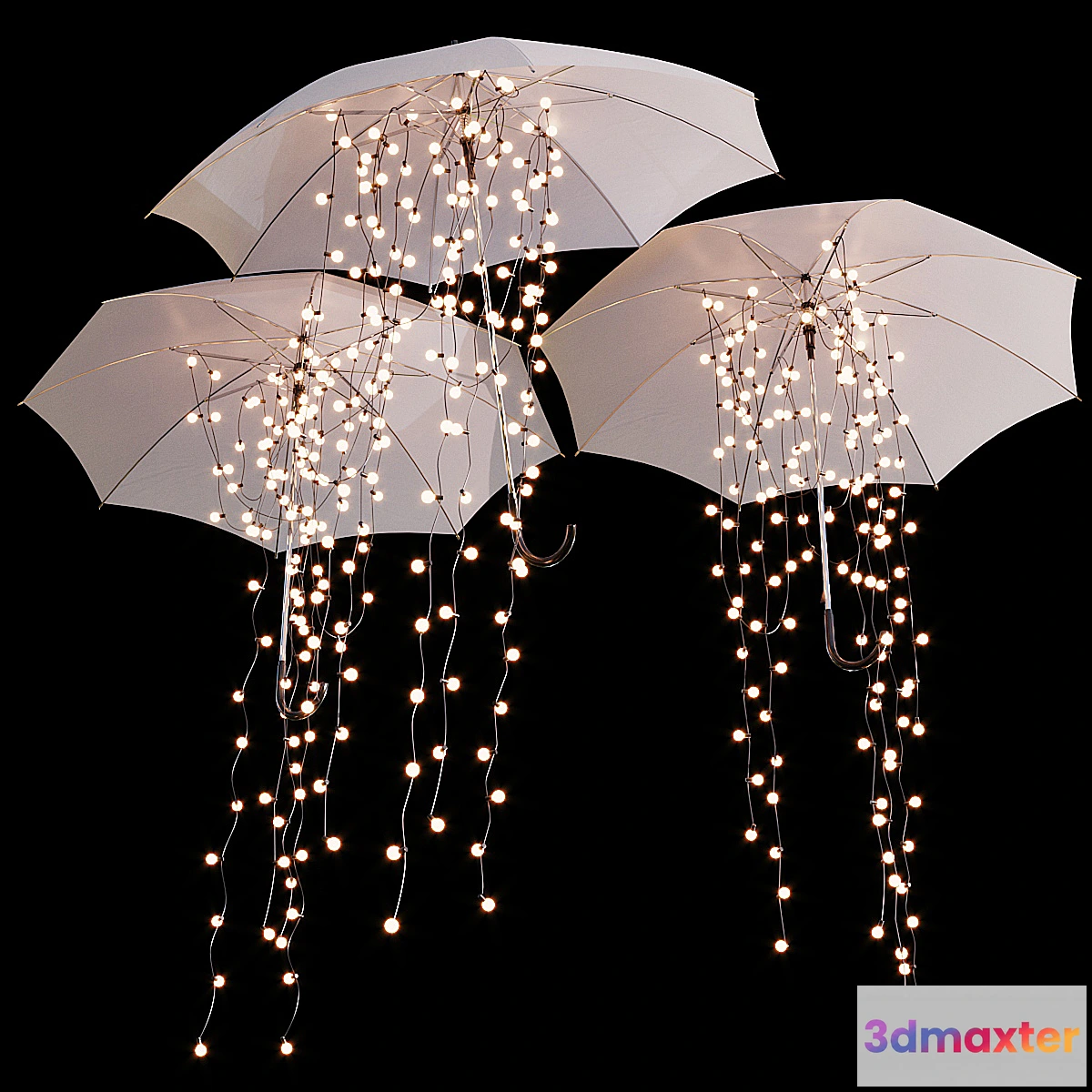 1337285 - Decorative umbrellas with garlands 3D Max