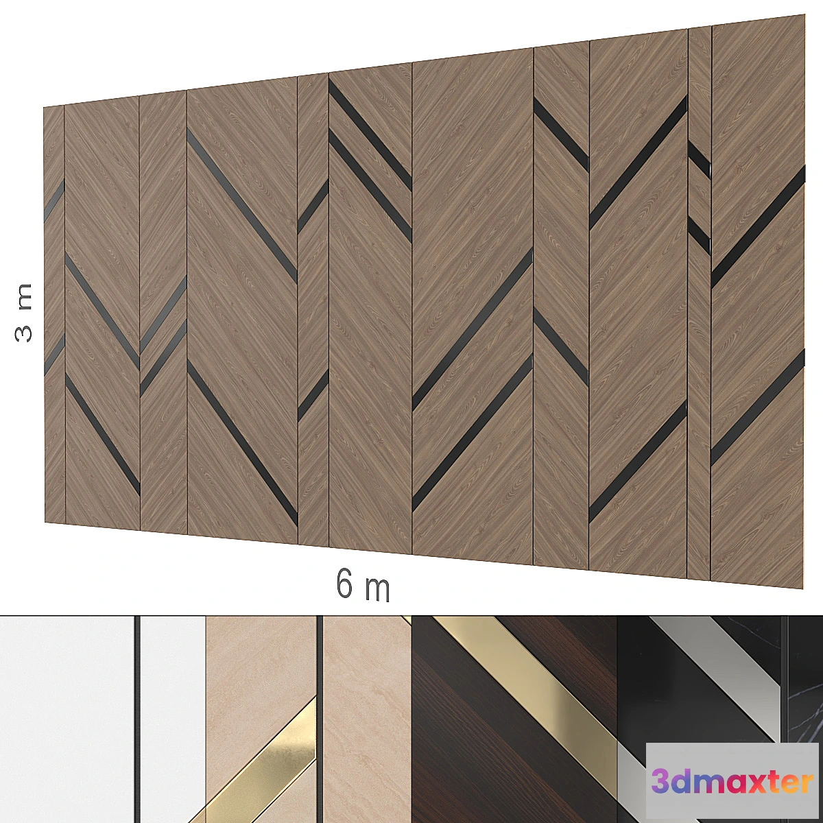 1337973 - Decorative wall 267. (5 materials) 3D Max
