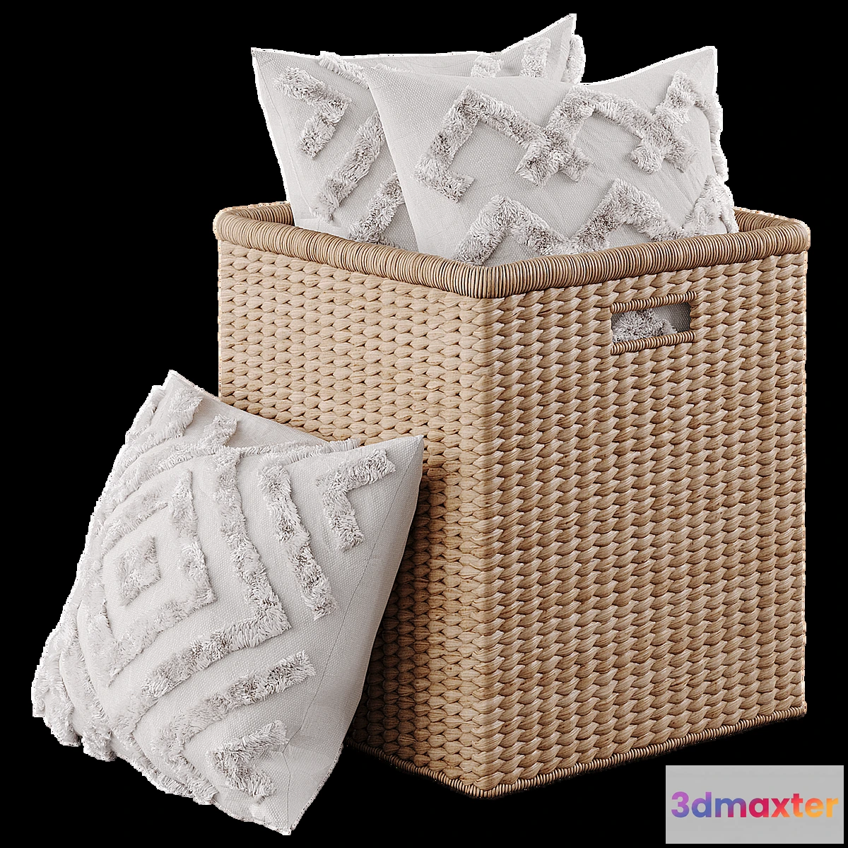 1338723 - Basket with pillows 3D Max