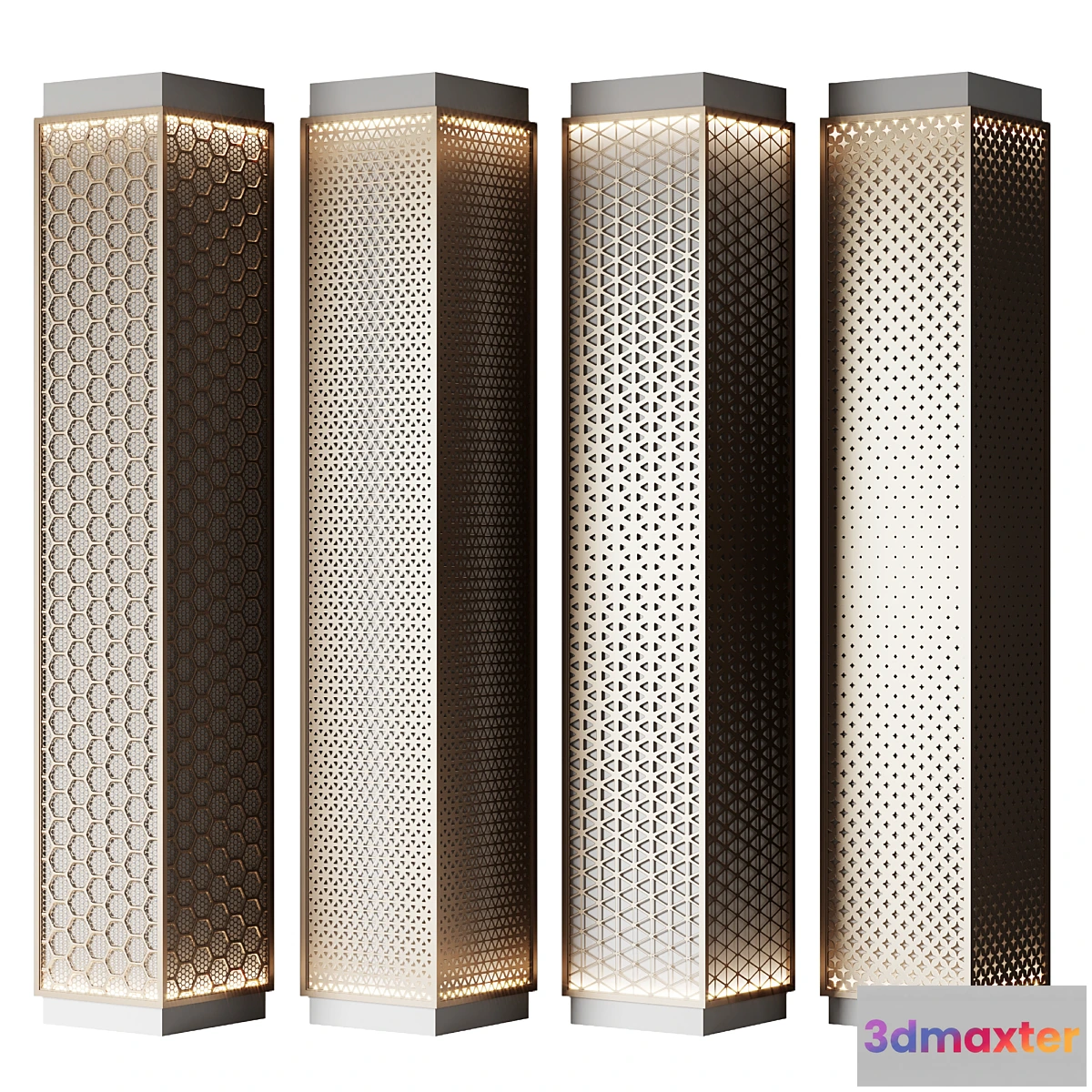 1341528 - Metal columns with perforation No. 4 - No.2 3D Max