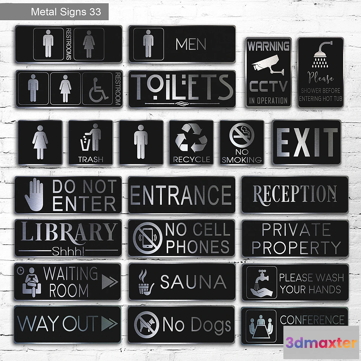 1342105 - Metal Signs 33 - No.2 3D Max