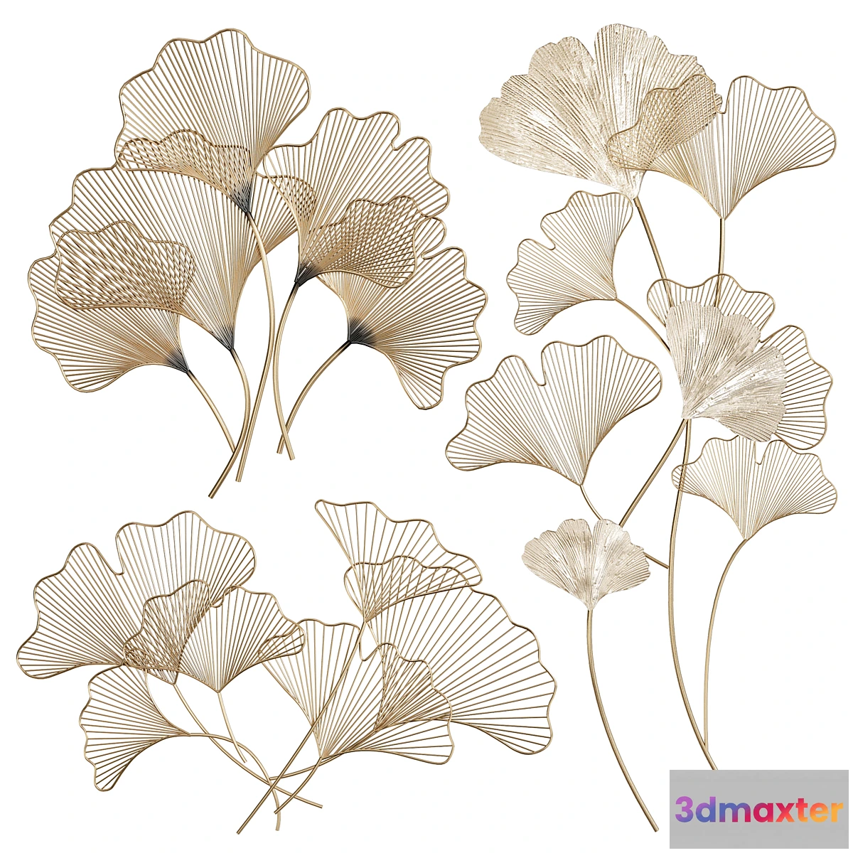 1342231 - Ginkgo wall decor 2 3D Max