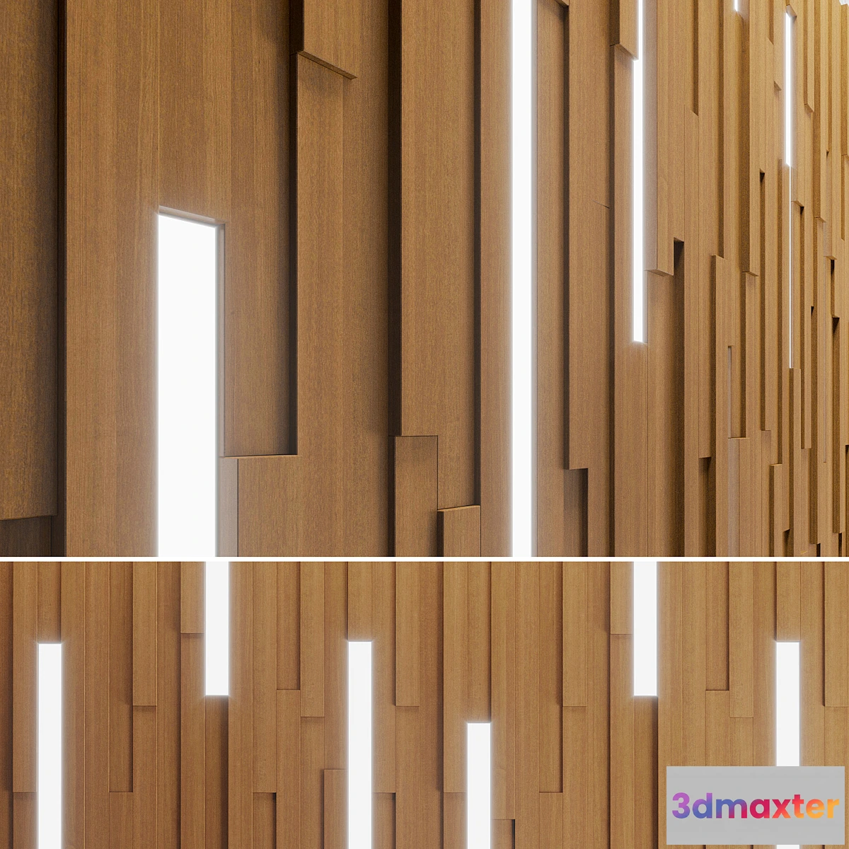 1342496 - Wall Wooden Stripes 3D Max