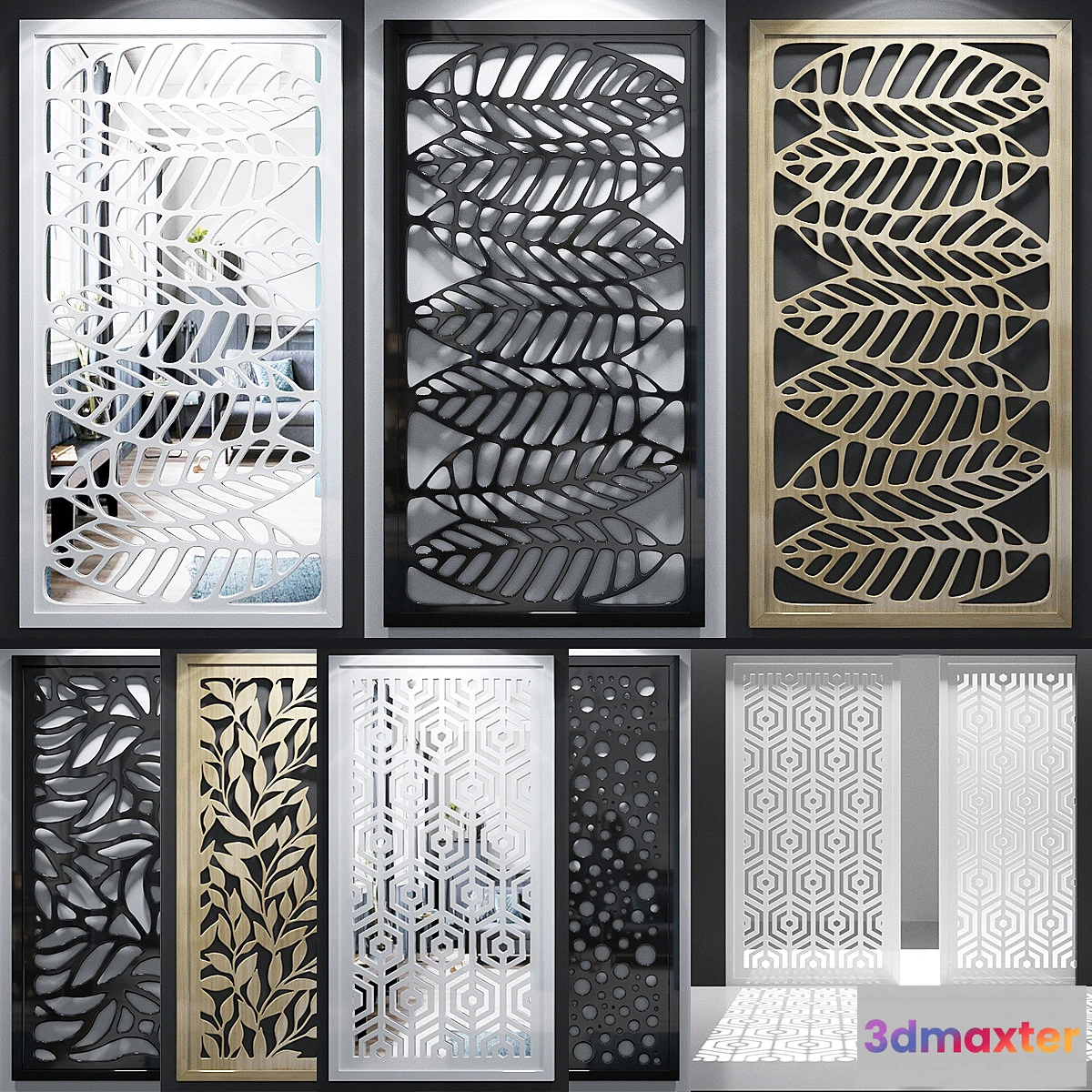 1343461 - Set of decorative panels_04 3D Max