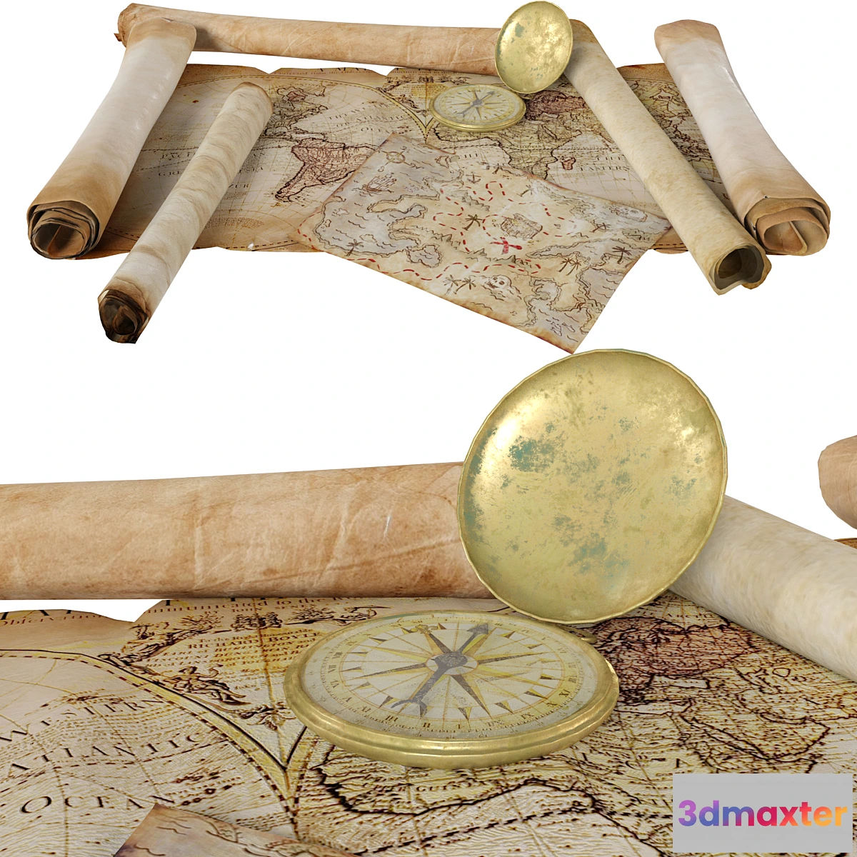 1353187 - Parchment Scroll_Papirus Map 3D Max