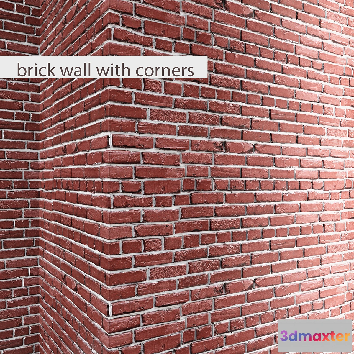1395162 - Brick wall with corners masonry brick loft decorative panel wall corner 3D Max