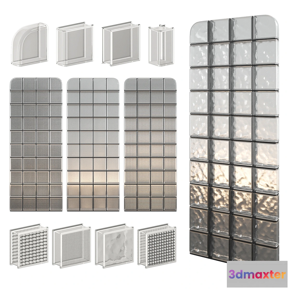 1396120 - Glass Block Wall 08 3D Max