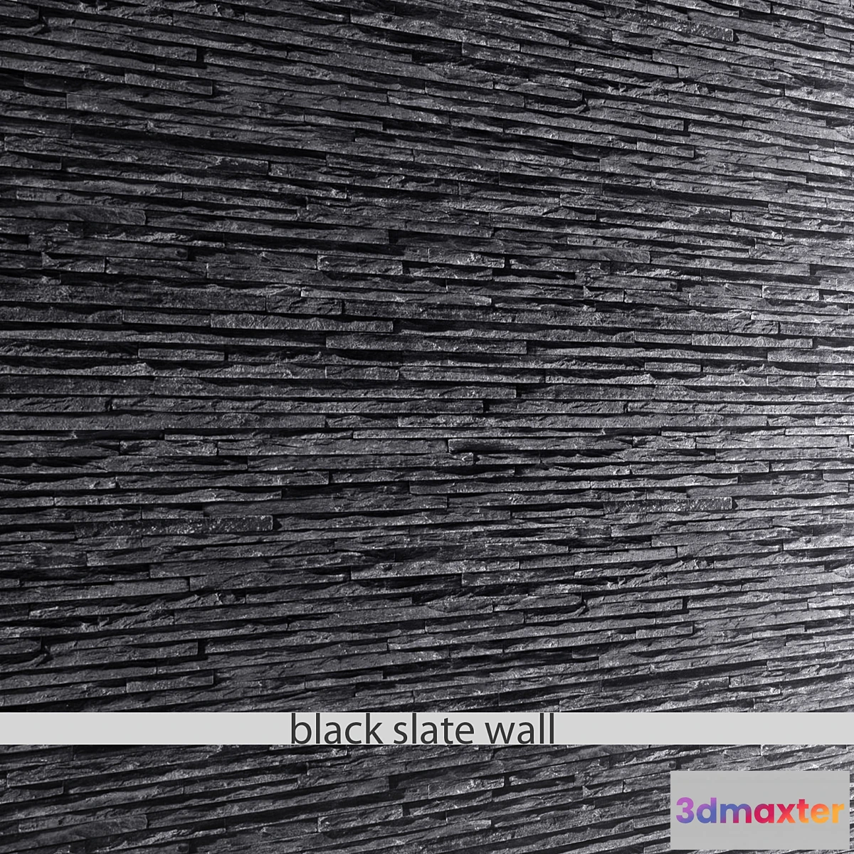 1397536 - STONE SLATE BLACK slate stone stone wall wild stone panel loft decor 3D Max