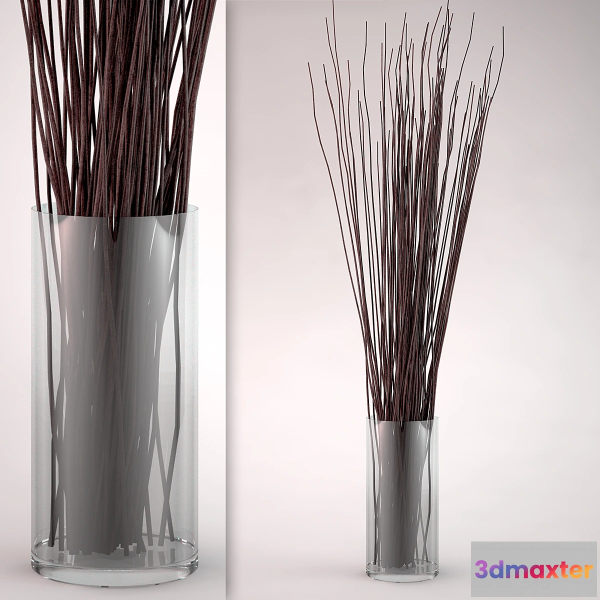 1399194 - Glass vase with twigs 3D Max