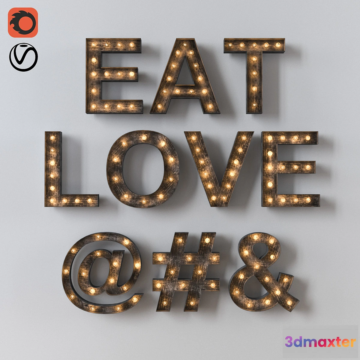 1399296 - Decorative letter Restoration Hardware 3D Max