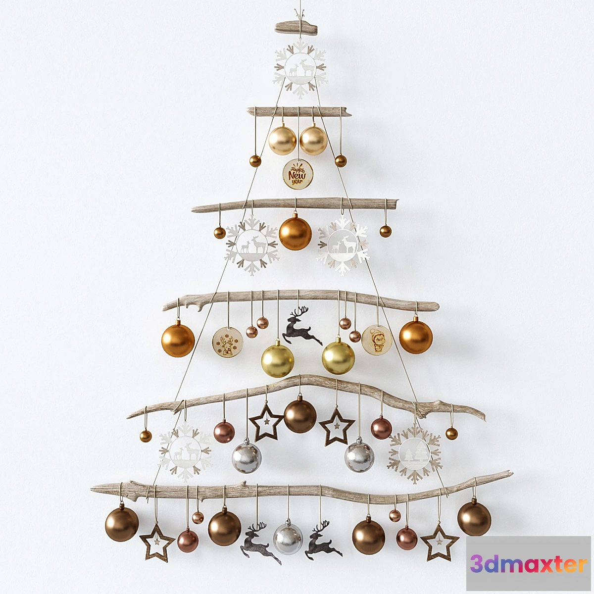 1401132 - Christmas tree on the wall 3D Max