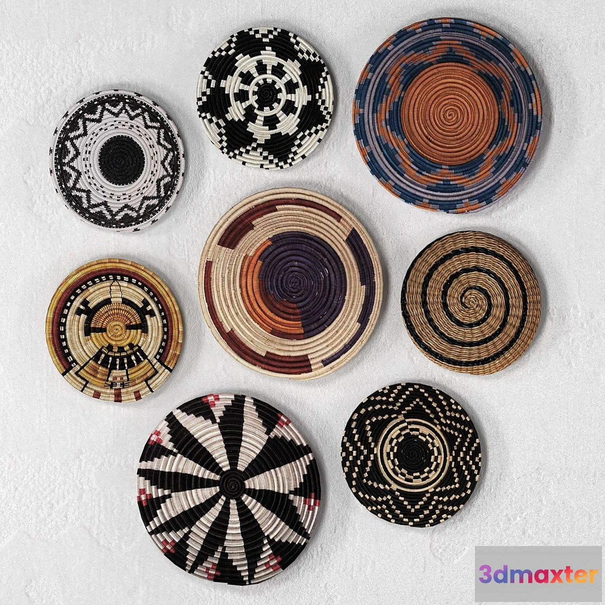 1401522 - Wicker African wall baskets 3D Max