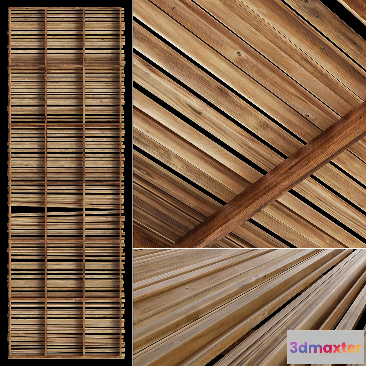 1402076 - Ceiling wood rod n1 3D Max