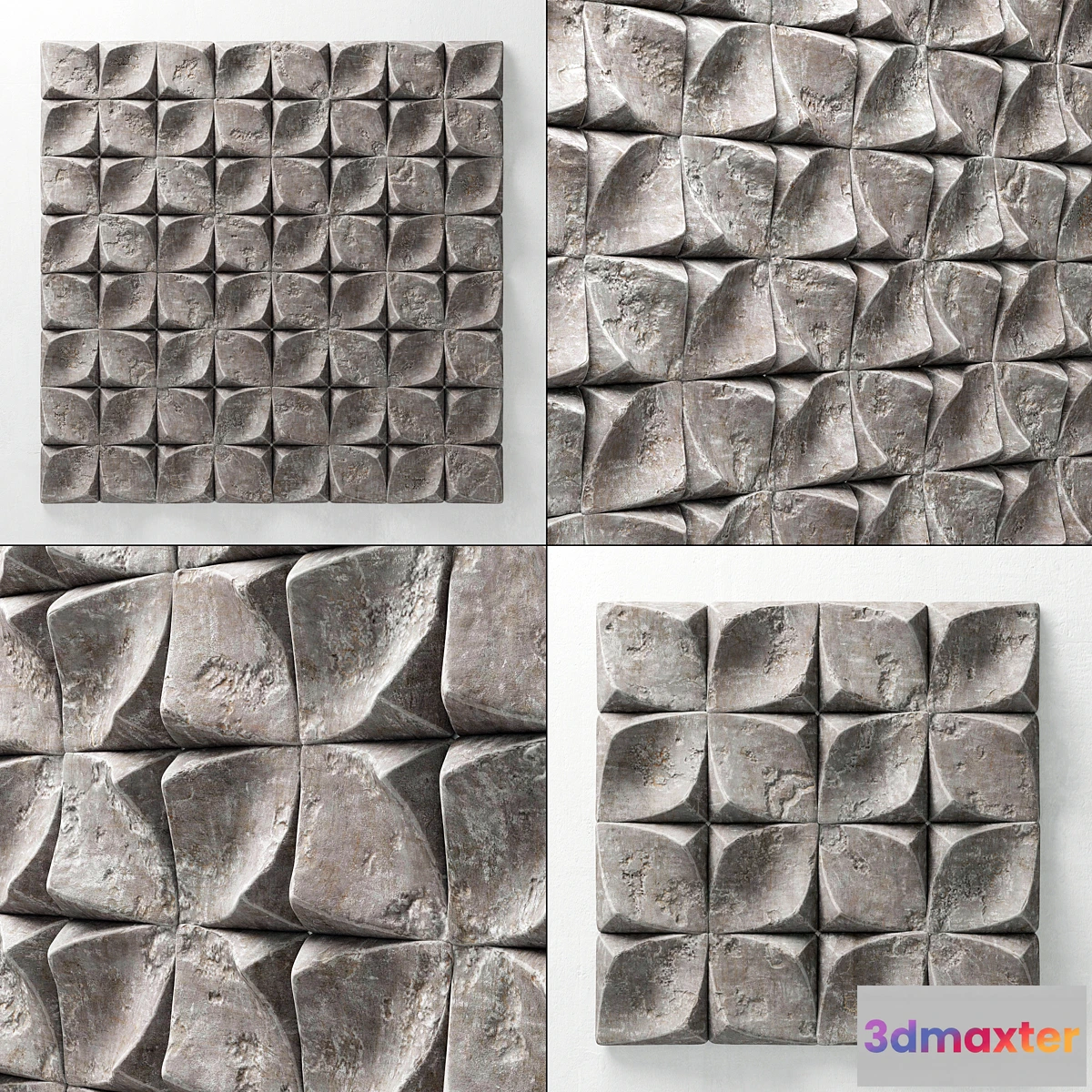 1404114 - Decorative panel from stone “Sheet” _ Decorative panel from stone “Leaf” 3D Max