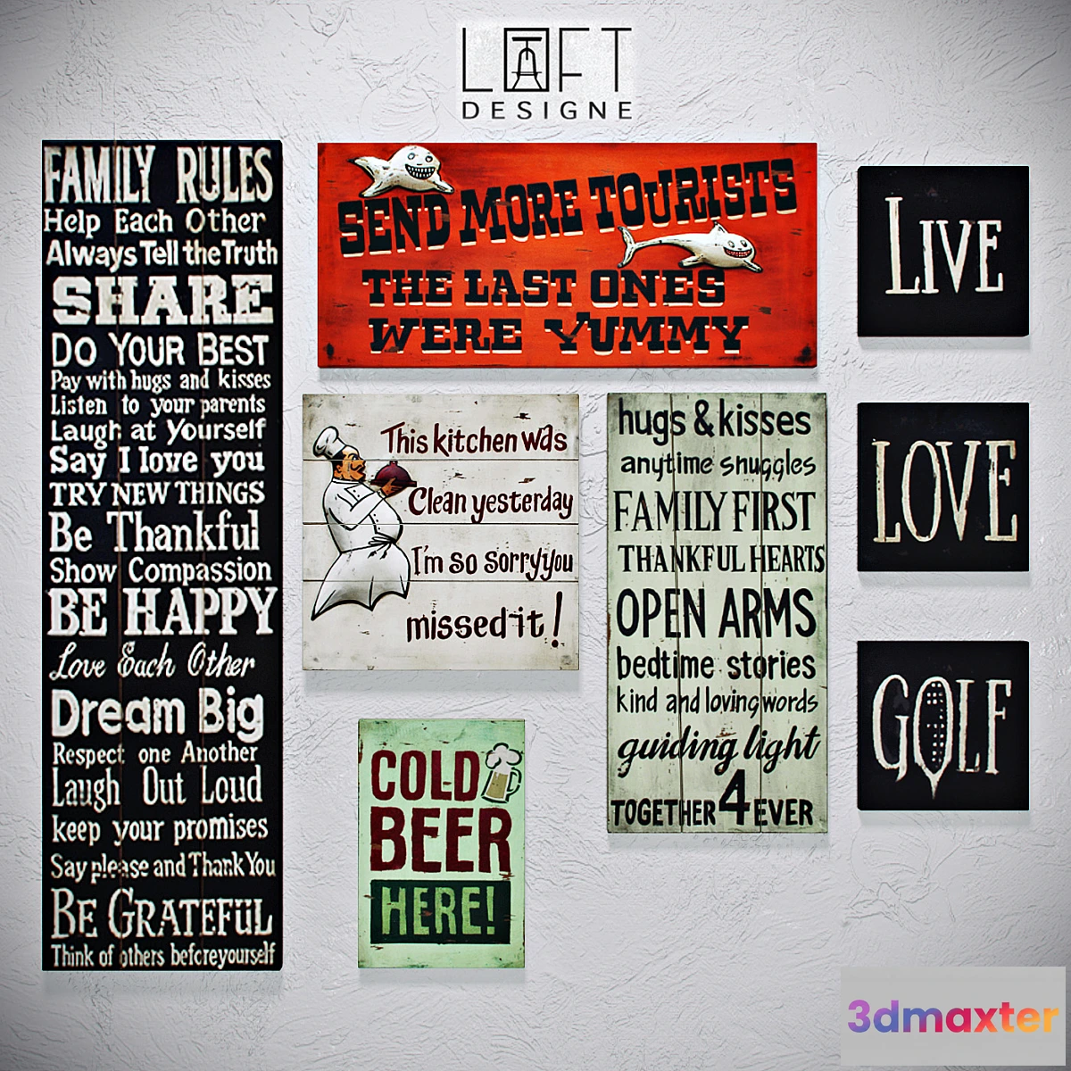 1405216 - LoftDesign - Wall poster set - 001 3D Max