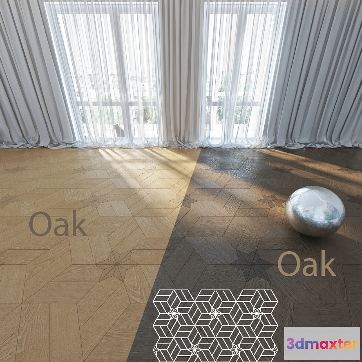 1407404 - Parquet Sheremetyevo star with a star. Ver. 02 3D Max