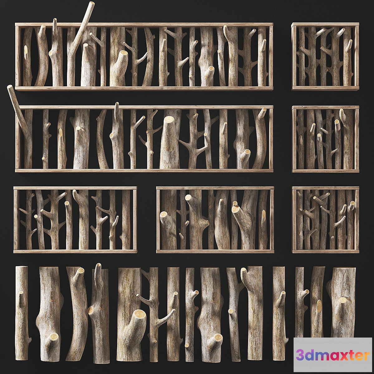 1408124 - Log clear decor firewood 3D Max