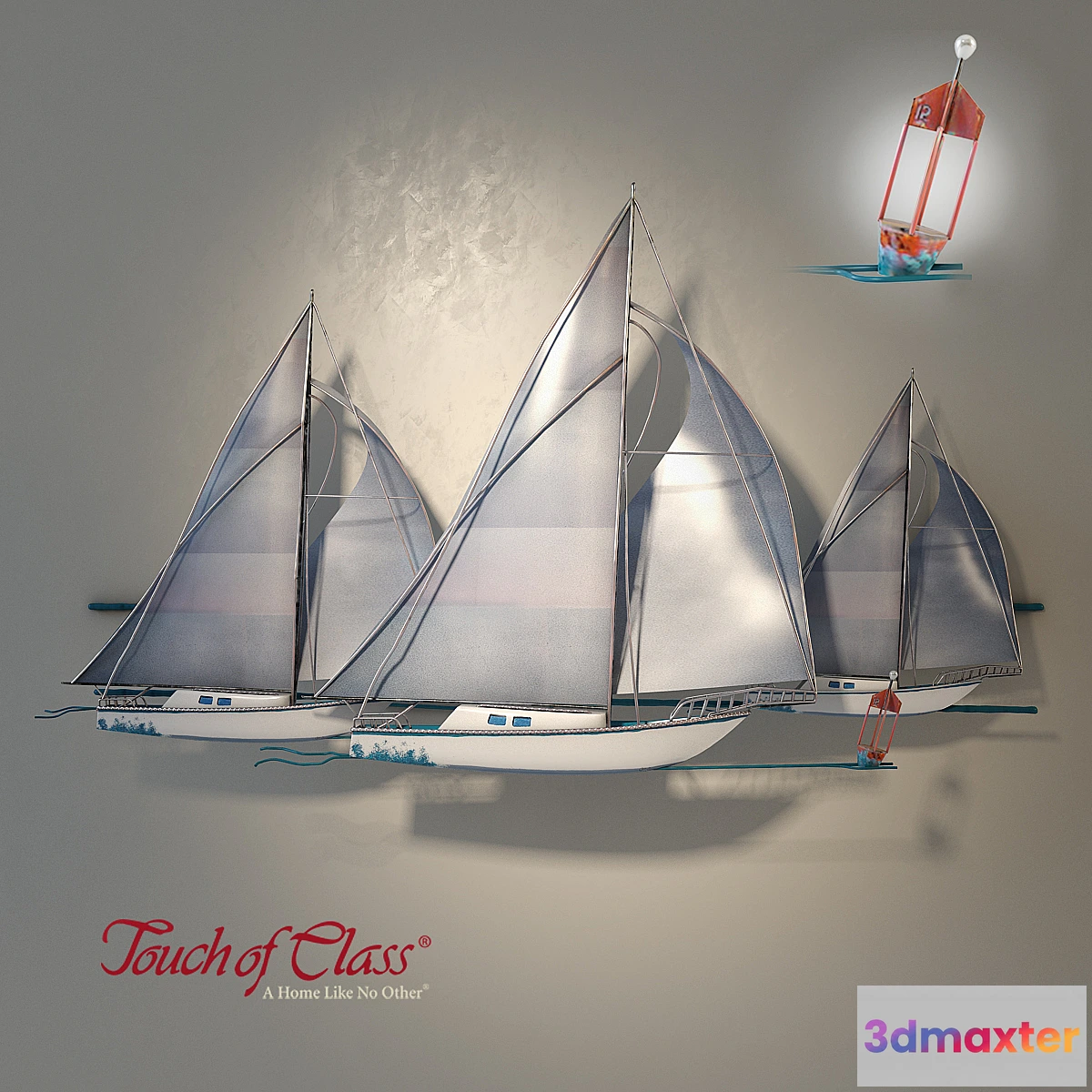 1408796 - Touch Of Class “At the Races Sailboat” Metal Wall Sculpture 3D Max