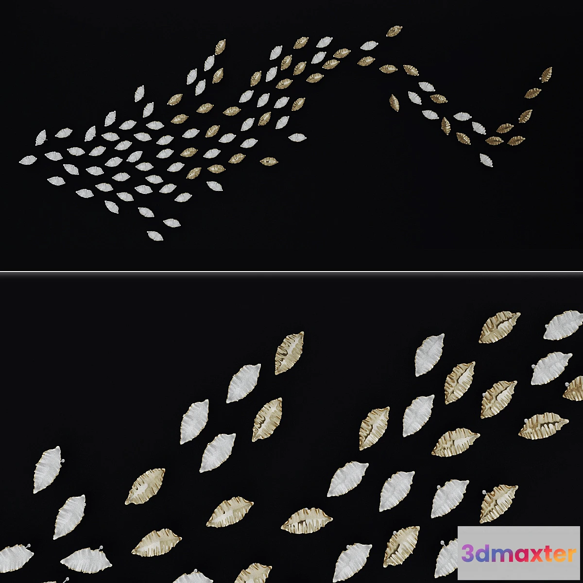 1409640 - Wall decor golden leaves 3D Max