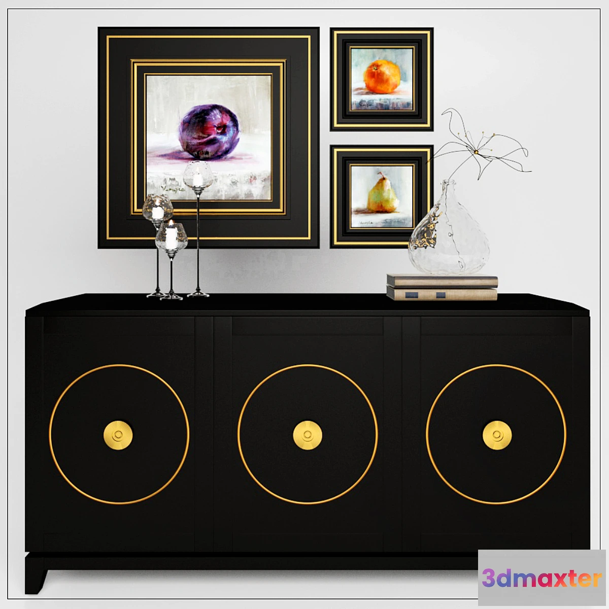 1410042 - Decorative set with pedestal “Mathis Console” 3D Max