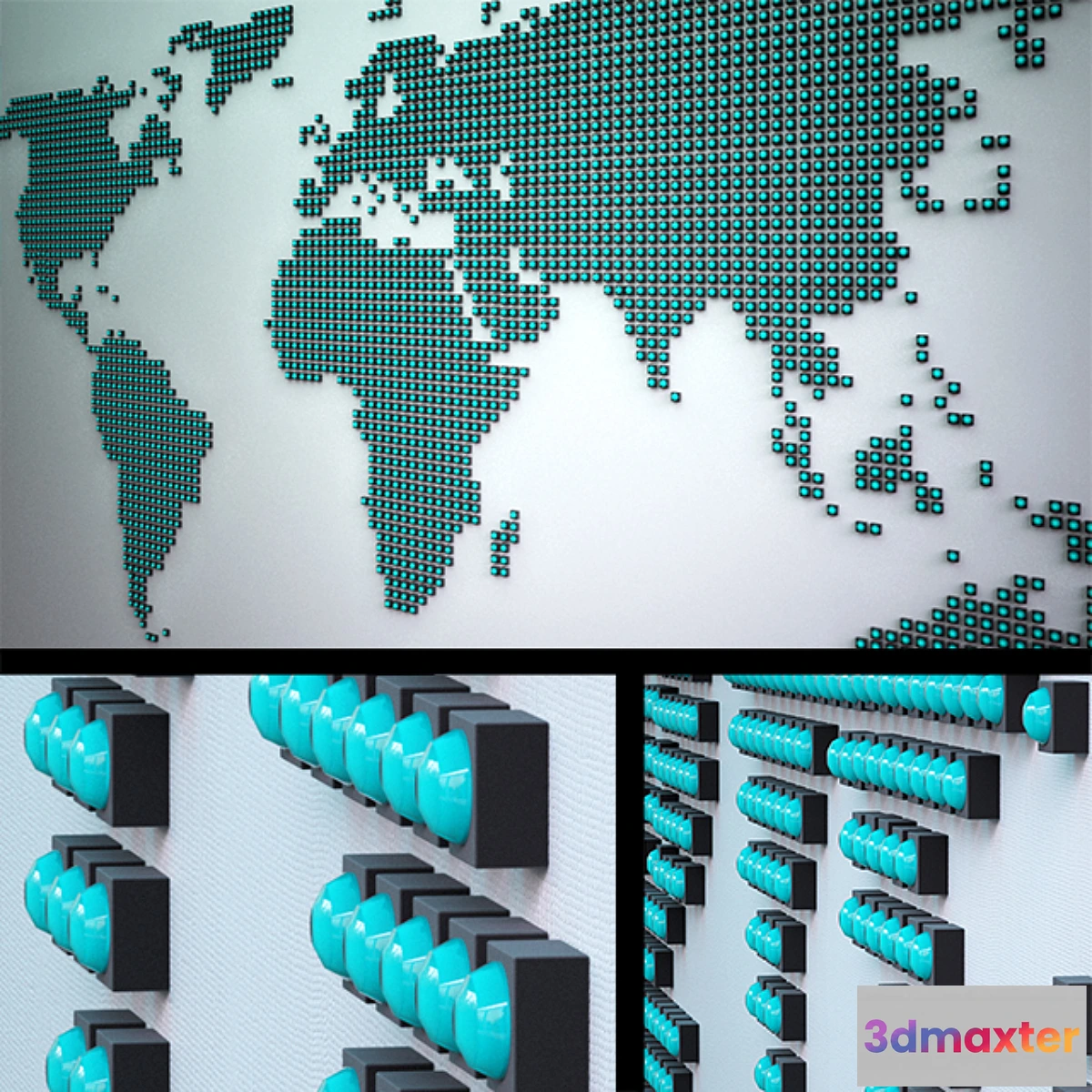1412468 - World map dots 3D Max