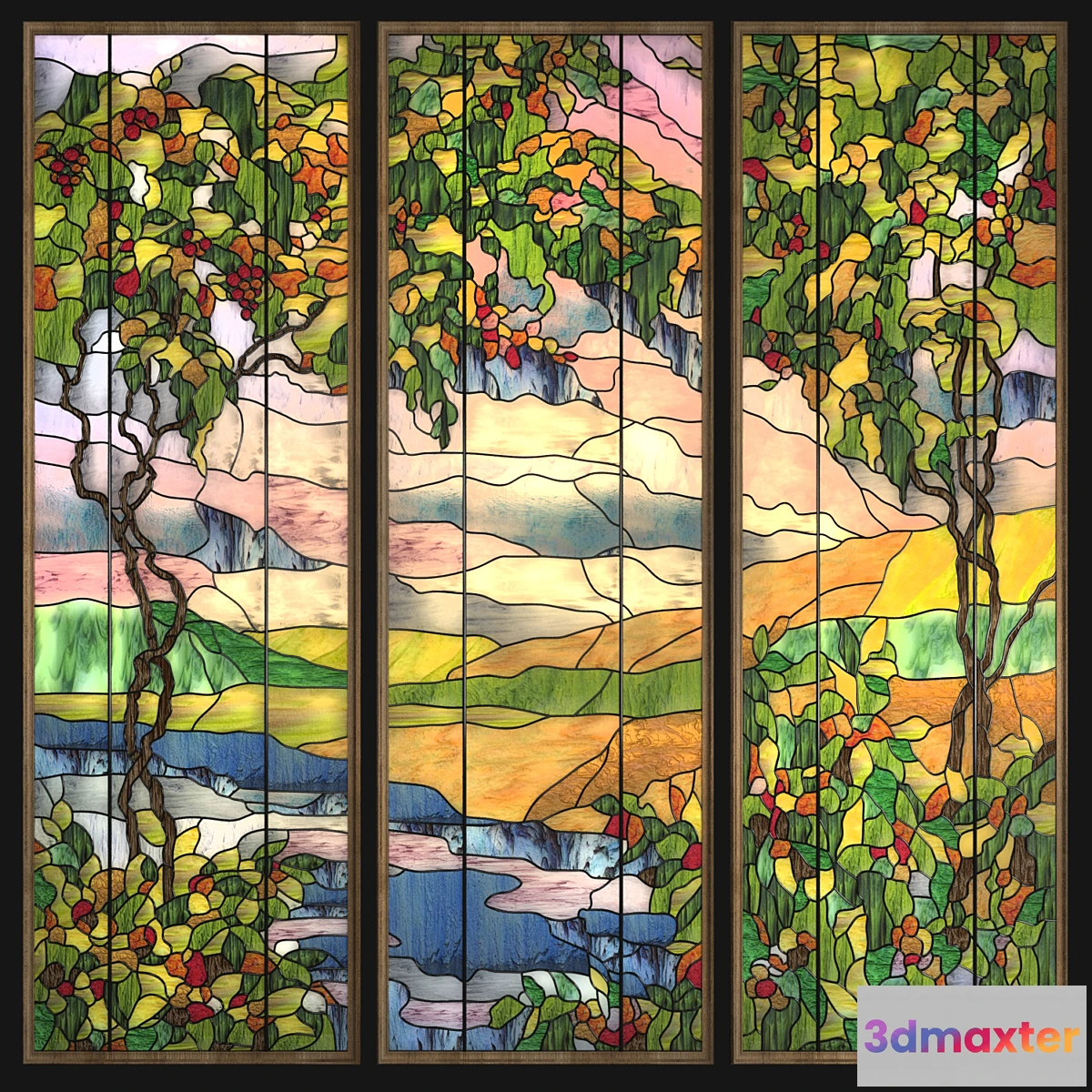 1414602 - Stained glass Trees 3D Max