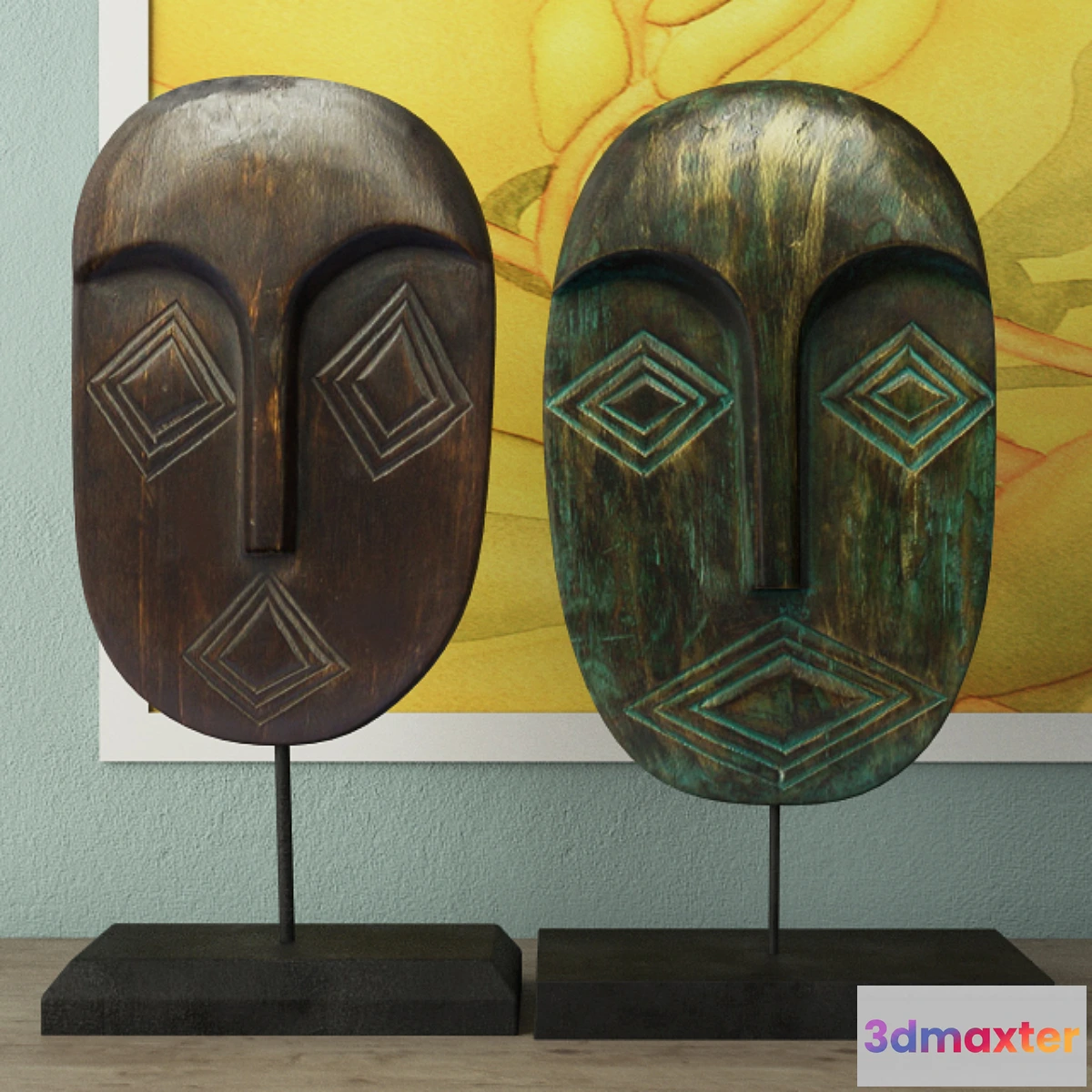 1418354 - Albesia Wood Mask Decoration 3D Max