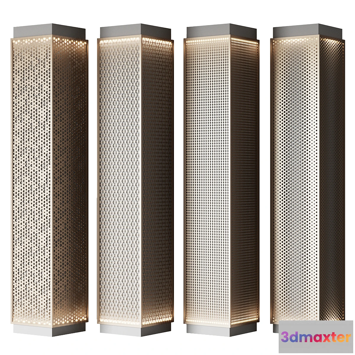 1420078 - Metal columns with perforation No. 3 3D Max