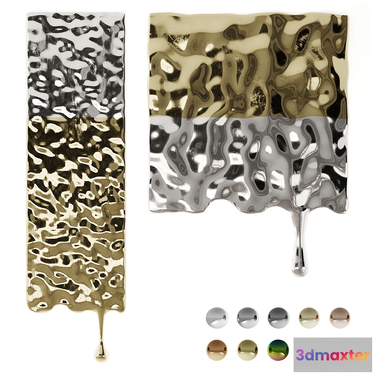 1421492 - Decorative panel Drop from metal 03 3D Max