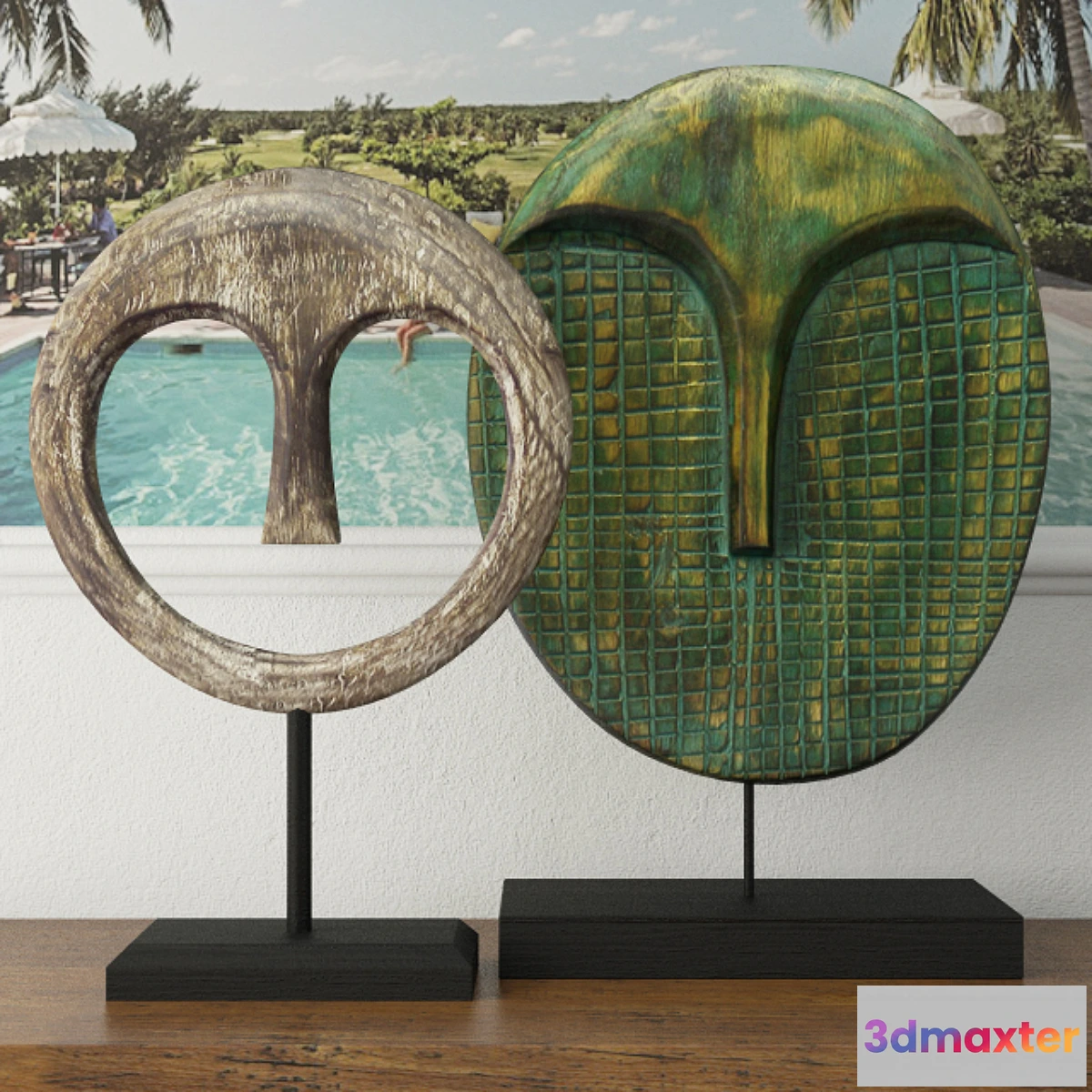 1422454 - Albesia Wood Mask Decoration 3D Max