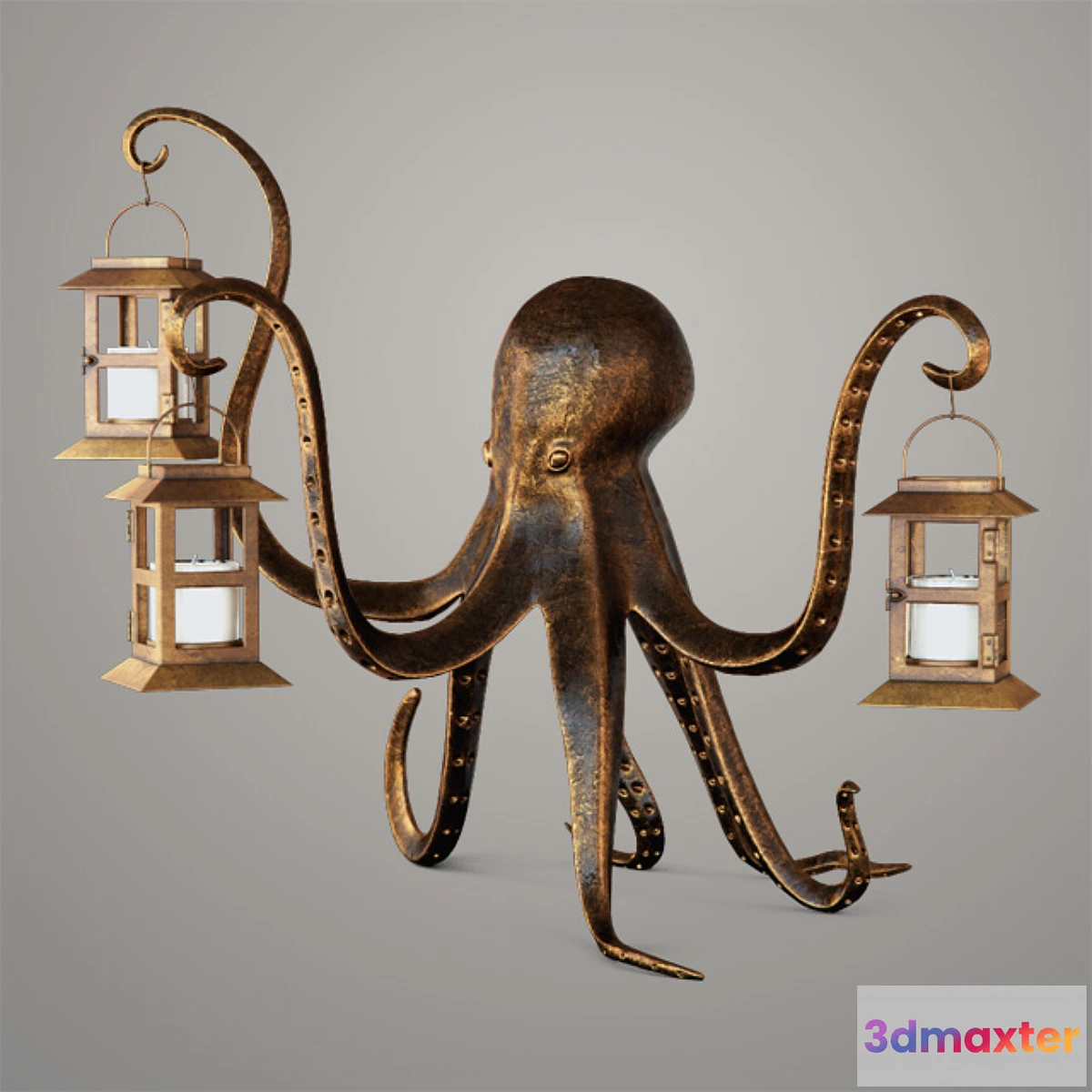 1422882 - candlestick Aardvark Octopus Lantern 3D Max