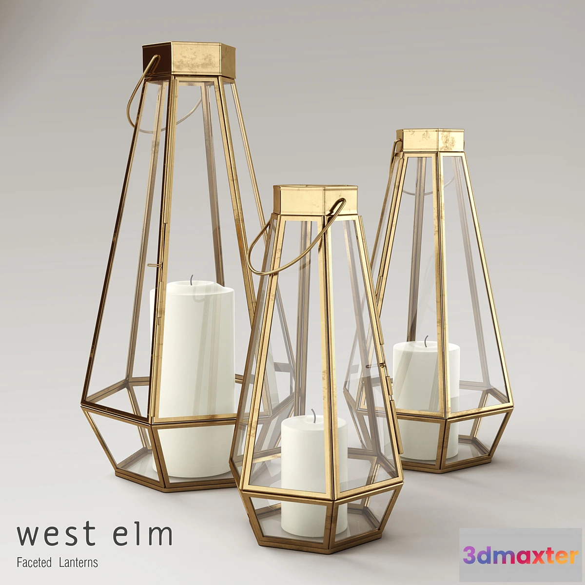1425238 - West Elm Faceted Lanterns 3D Max