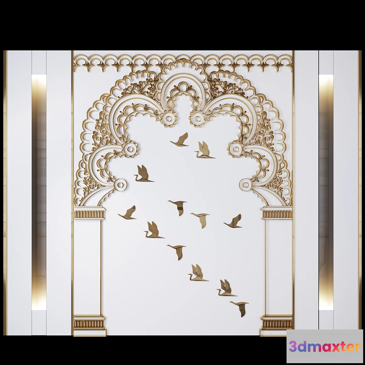 1428296 - Wall Metall Arch White 3D Max