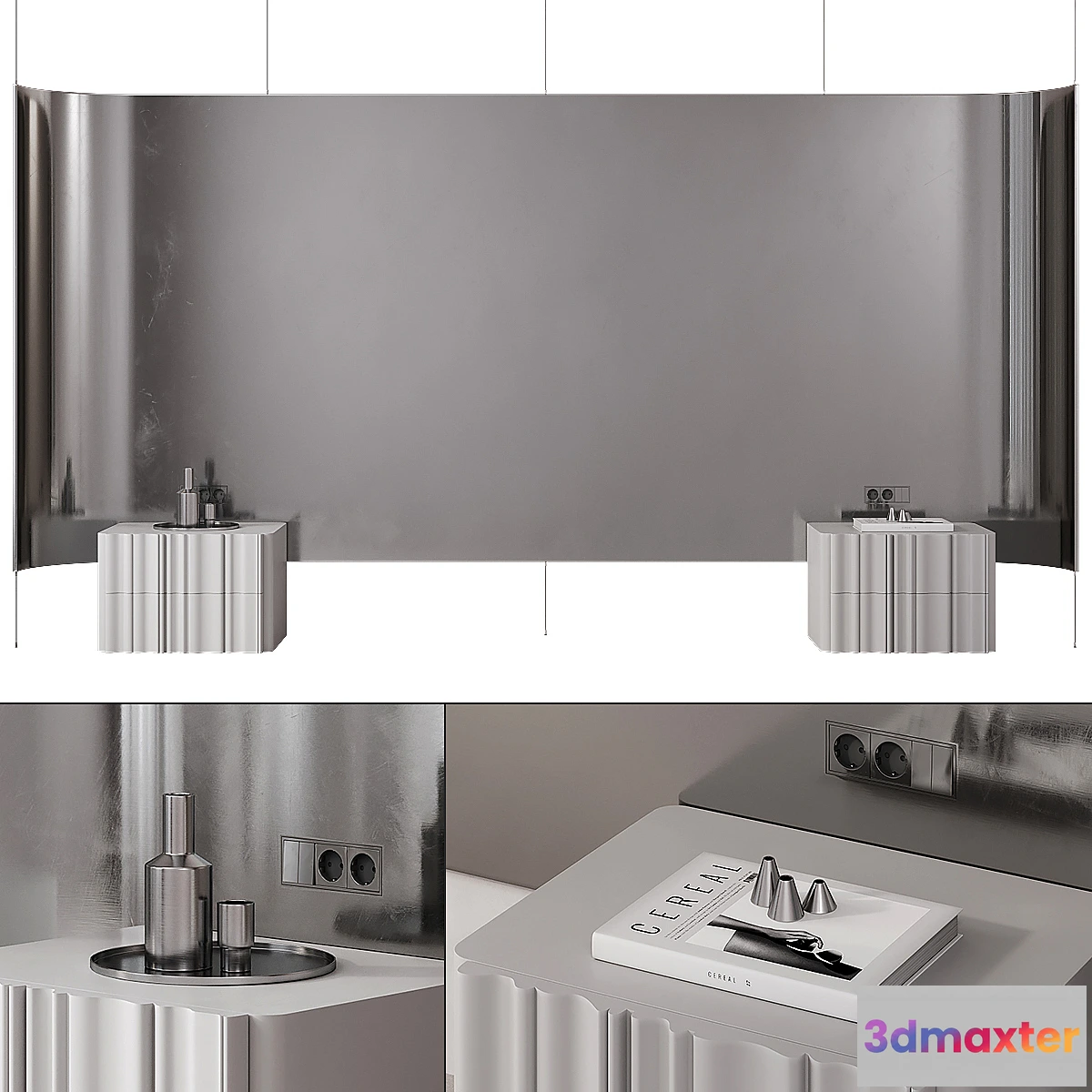 1429648 - Bedroom headboard with metallic 3D Max