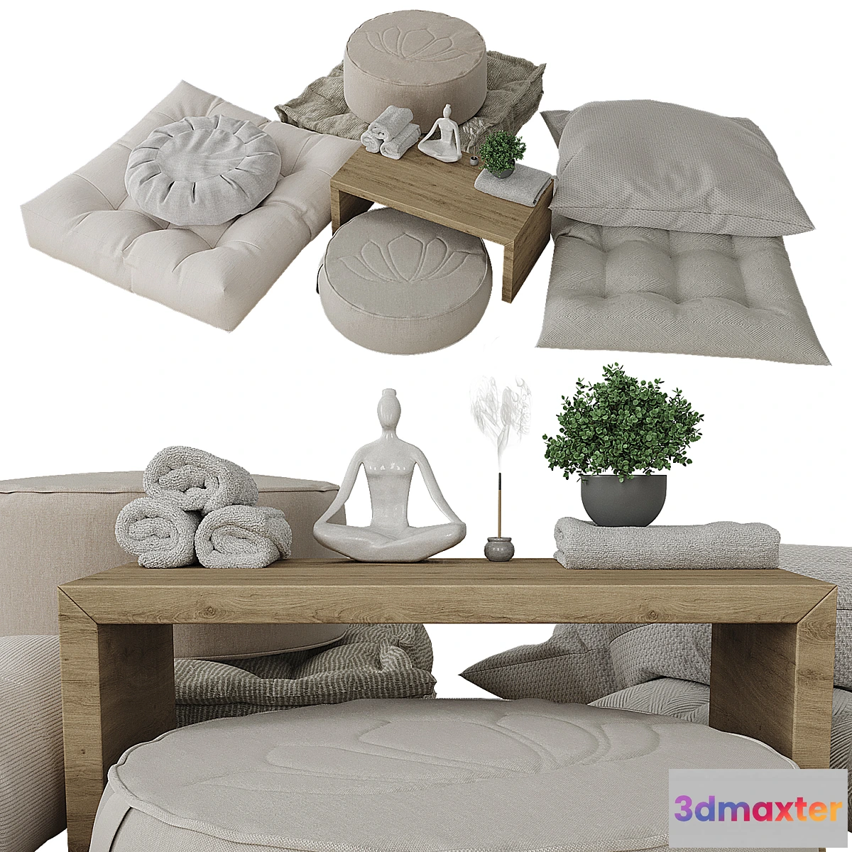 1429952 - Meditation Cushion Collection 3D Max