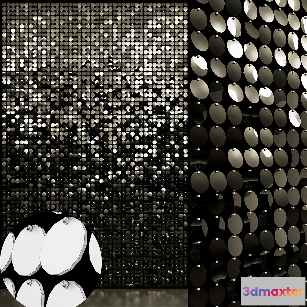 1433200 - sequins metal wall 3D Max
