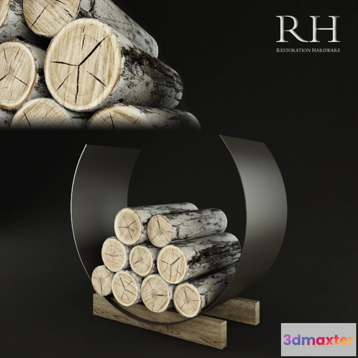 1433694 - RH Marcus Eclipse Wood Holder 3D Max