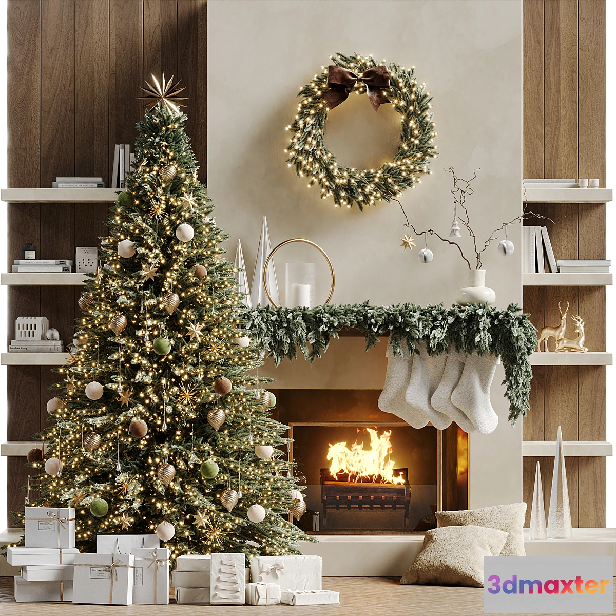 1434892 - Christmas tree with fireplace 5 3D Max