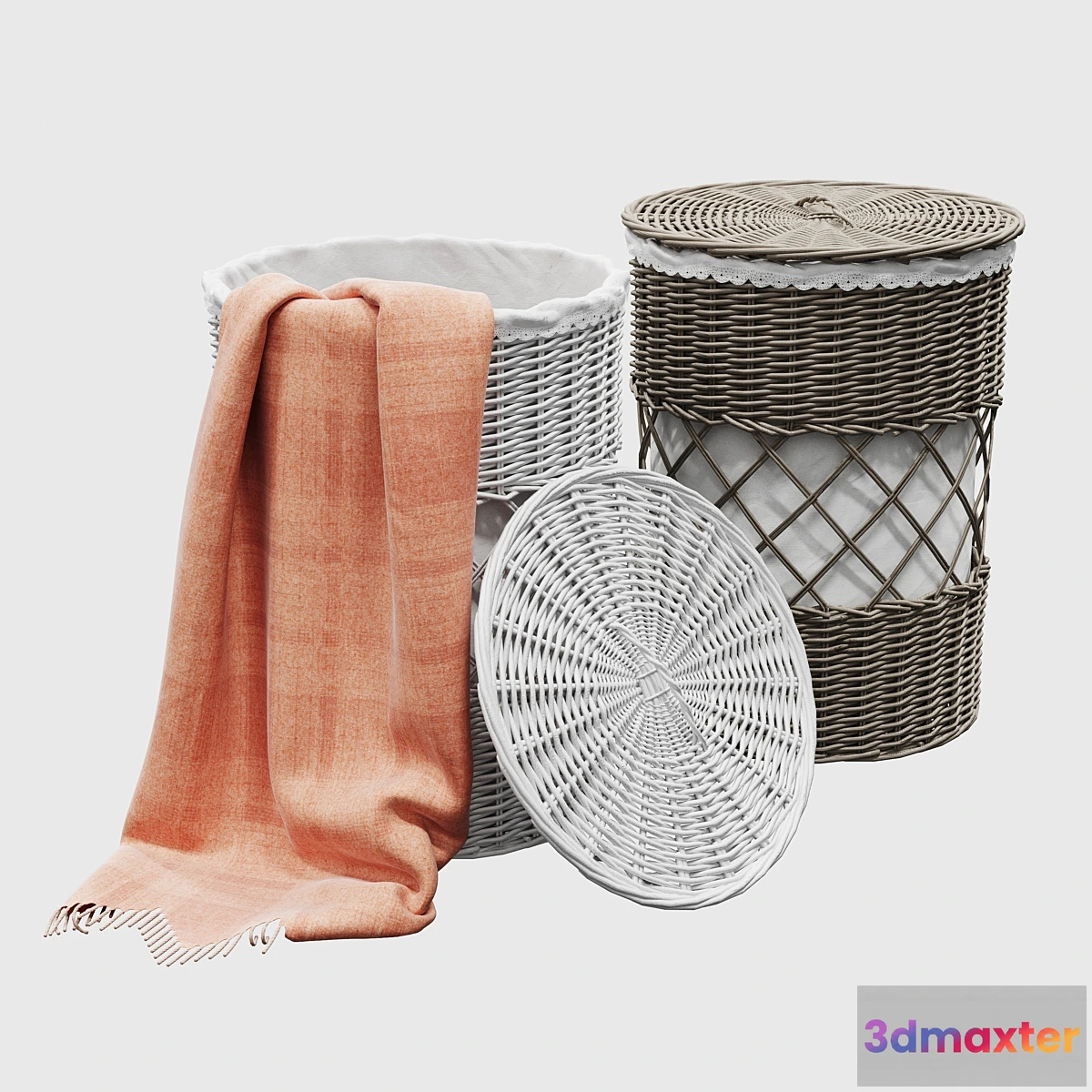 1436832 - Round wicker basket 3D Max