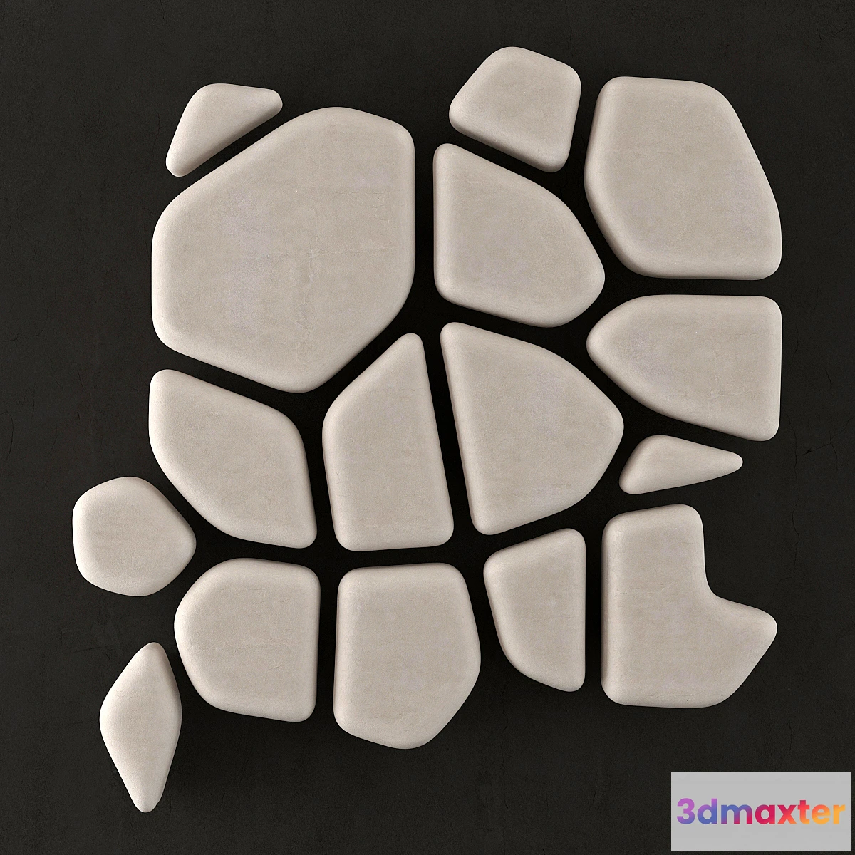 1436954 - Panel of pebbles 3D Max